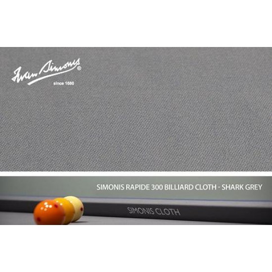 Τσόχα Γαλλικού Μπιλιάρδου Iwan Simonis 300 Rapide SHARK GREY (τιμή σετ μπιλιάρδου 9ft ή 10ft)