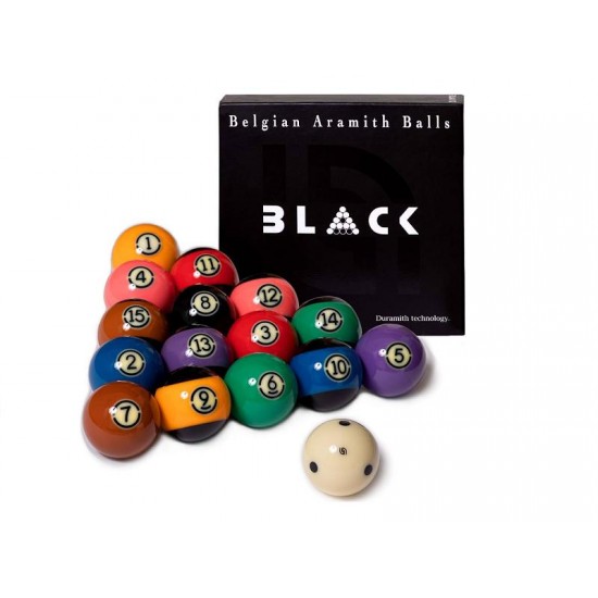 Μπάλες Αμερικάνικου Μπιλιάρδου Super Aramith 57,2mm Tournament TV Black - NEW