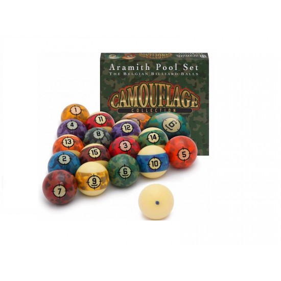 Μπάλες Αμερικάνικου Μπιλιάρδου Super Aramith 57,2mm Camouflage